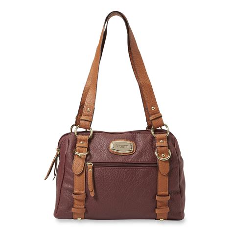 Rosetti Leather Handbag Purse Green With Tan Accents Zippered Pockets. . Rosetti handbag